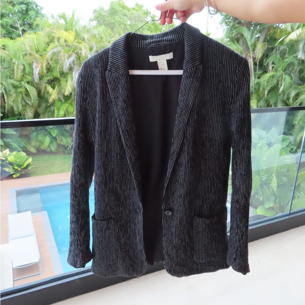 H&M Black Pinstripe Blazer